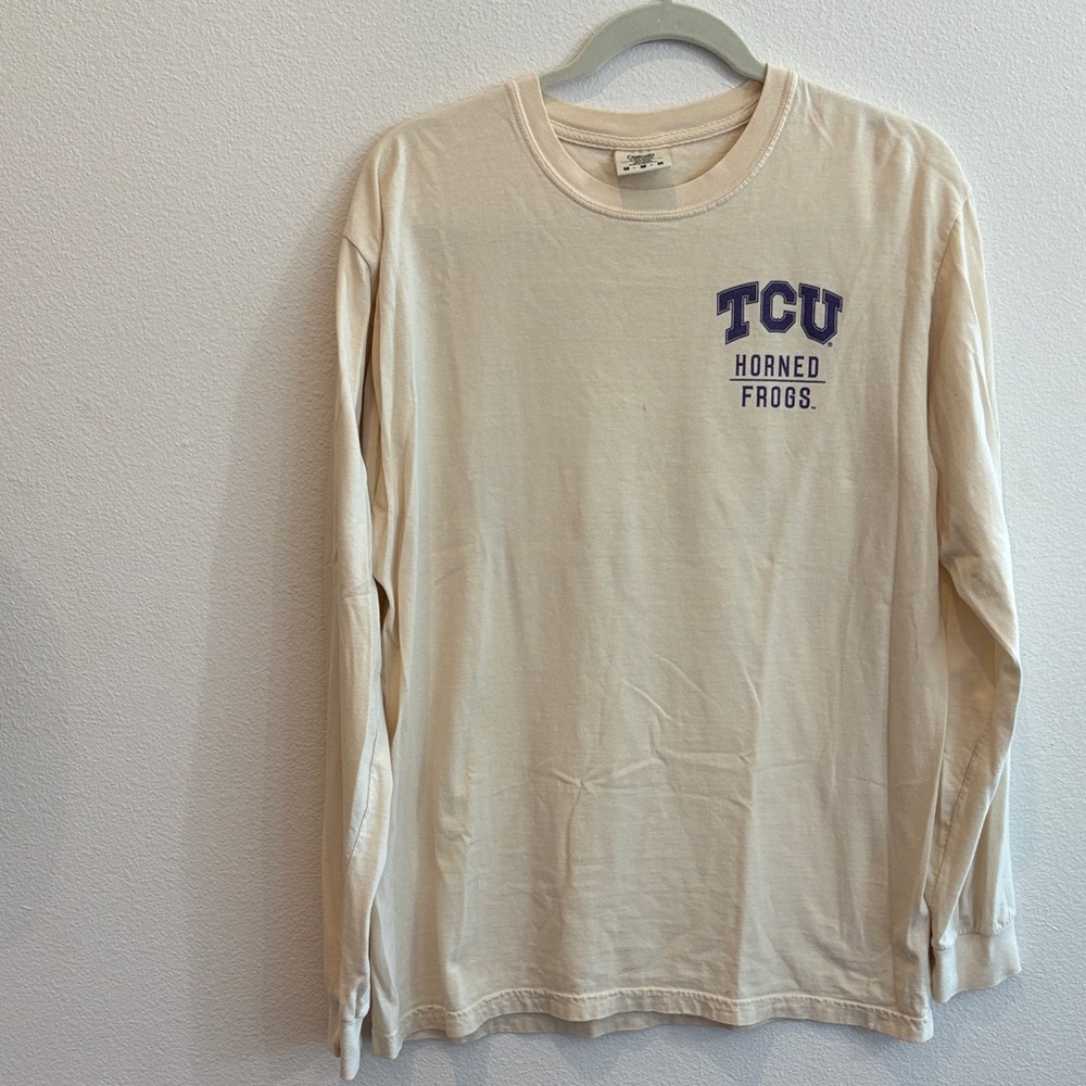 Comfort Colors Cream Long Sleeve TCU Shirt